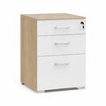 Cassettiera da ufficio 3 cassetti in legno e MDF bianco naturale 60x40x50 cm