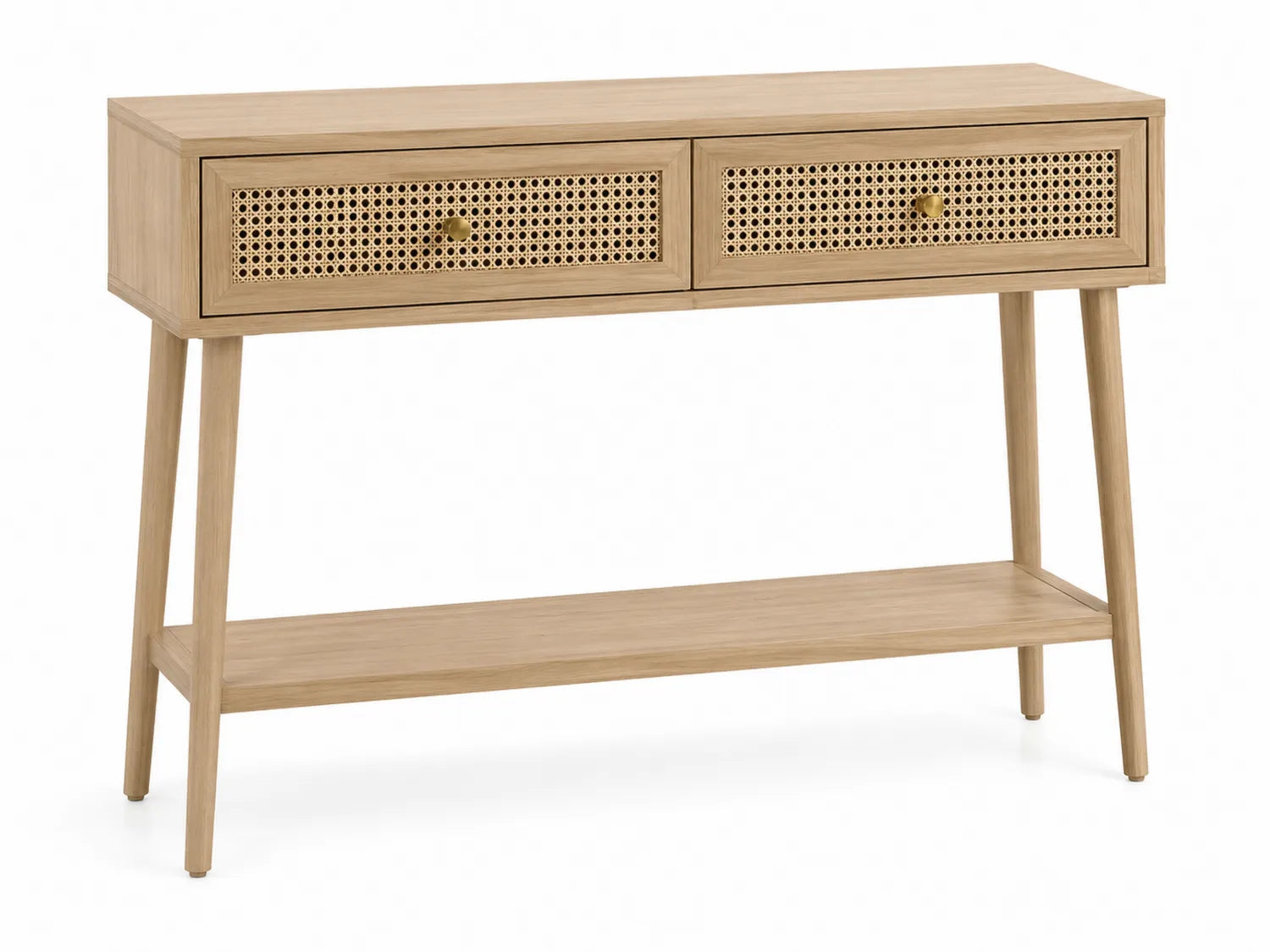 Consolle in Legno con Due Cassetti e Ripiano Inferiore