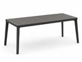 Tavolo da pranzo da esterno in alluminio nero 180x90x75 cm