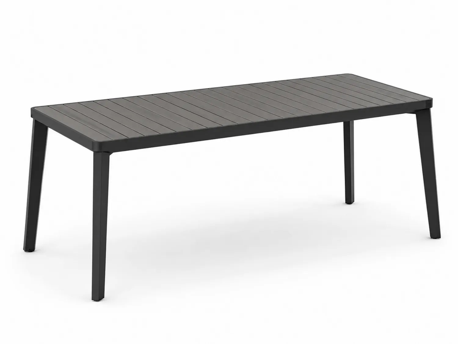 Tavolo da pranzo da esterno in alluminio nero 180x90x75 cm