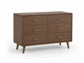 Cassettiera in Legno MDF con 6 Cassetti Noce