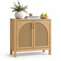 Credenza in Legno e Rattan Anteriore
