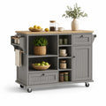 Carrello da Cucina in Legno e MDF con Scaffali e Ruote