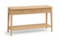 Consolle in Legno di Rovere con Cassetti in Rattan
