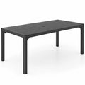 Tavolo da pranzo in alluminio nero per esterno 200x100 cm