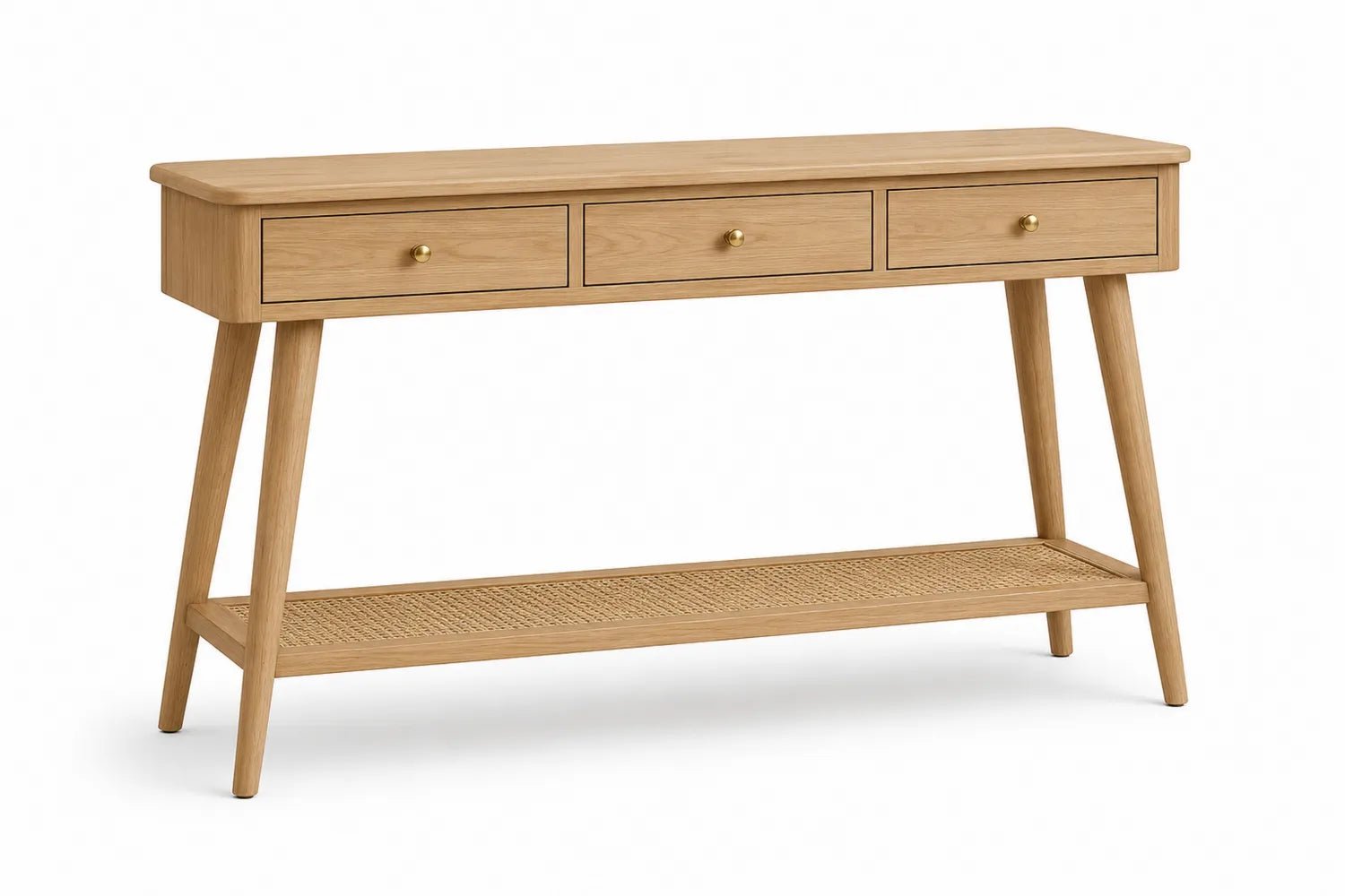 Consolle in legno con 3 cassetti e ripiano inferiore