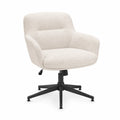 Poltrona da ufficio in tessuto beige con base in metallo